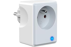 UCOMEN Prise Intelligente WLAN Mesure de Consommation Électrique, Compatible avec Alexa, Google Home, Contrôle à Distance, Contrôle Vocal, Fonction de Temps Smart Plug, gris und blank,1pack