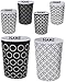 Produktbild 4 Stück _ 3 in 1 - Trinkbecher / Zahnputzbecher / Malbecher - Becher - " Retro Design Muster schwarz & weiß " - incl. Name - 350 ml - Trinkglas aus Kunststoff Plastik Melamin - für Erwachsene & Kinder - Dekor / Grill - buntes Campingbecher / Campinggeschirr - Plastikgeschirr mehrweg Camping Set / Plastikbecher - Kunststoffbecher bunt - Melaminbecher - Geschirr