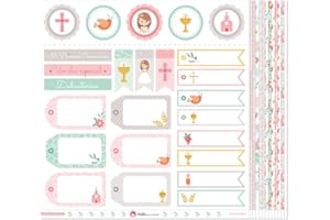 Anita y Su Mundo Primera Comunión Niña Papel Scrapbooking, Rosa, 30,5x30,5cm, 13