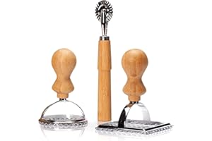 bambuswald© coupe-raviolis sans plastique (3 pièces) avec manche en bambou | découpe-ravioli, moule à ravioli ancien pour les boulettes Pasta Gyoza Pierogi | Emporte-pièce à ravioli emporte-pièce