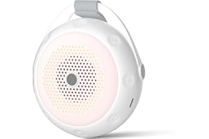 IFYFUL White Noise Machine con luce notturna, custodia in silicone morbido, 12 suoni lenitivi, timer e blocco bambini, elementi essenziali per neonati (Grigio, Rotondo)