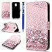 Produktbild EUWLY Lederhülle für [Samsung Galaxy J5 2017 European Edition], Ledertasche Handytasche Lederhülle Tasche Wallet Hülle im Bookstyle Handyhülle für Samsung Galaxy J5 2017 - Vintage Marmor Stein Marble Malerei PU Leder Flip Tasche Wallet Case Klapp Schutz Handy Hülle Brieftasche Ledertasche Schutzhülle Etui Schale Magnetverschluss Hülle Handyhülle Kartenfächer Standfunktion für Samsung Galaxy J5 2017 + Blau Eingabestift-Marmor Muster Rose Gold