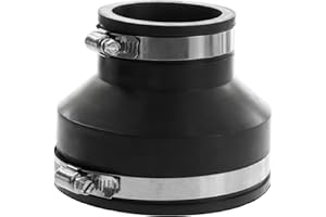 VIALIA Flexible Reduziermuffe, Ø 75 x 63 mm, Rohrverbinder aus PVC, Gummireduzierung mit 2 Edelstahl Schlauchschellen, Reduzierstück