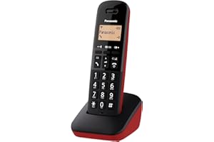 Panasonic KX-TGB610SPR Teléfono Inalámbrico Digital, Unidad Base y 1 Auriculares, Identificador Y Bloqueador de Llamadas, Volumen Mejorado del Receptor, Resistente A Golpes, Pantalla LCD, Rojo