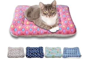 RIOUSSI Lit pour lapin, cochon d'Inde, lit chaud pour petits animaux, lapins, chinchillas, hérissons, bébés, chats, furets, 47,7 x 35,6 cm, étoile rose