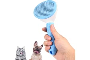 Cepillo quita pelos mascota para Gatos, Perros y Conejos de pelo largo y corto YMISAL, Gris o Azul. Limpieza en un Click. (Azul)