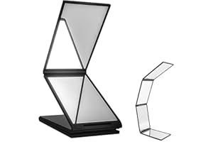 Yamobi Specchio 360 Gradi, Specchio Tascabile Pieghevole per Borsa, Specchio Cosmetico, Specchio Pieghevole Portatile per Viaggio, Nero, X-Large