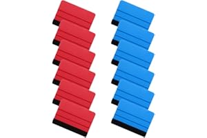ruggito 12 Pieces Felt Edge Squeegee Car Wrapping Tool Kits, 4 Inch Felt Squeegee Applicator Tool for Car Vinyl Wrap, Window Tint, Wallpaper, Decal Sticker Installation