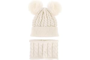 Borlai - Juego de gorro de punto para bebé y braga para el cuello, para invierno, cálido, de 1 a 6 años