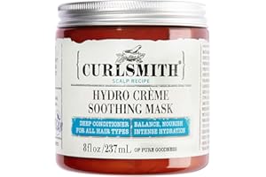 Curlsmith - Hydro Crème Soothing Mask - Après-shampooing profond apaisant végétalien pour tous les types de cheveux, Encourage la croissance (227g)