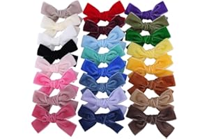 SUGARMELON Velvet Ambrosia 24 PCS Bow Hair Clips & Barrettes for Baby Girl to Teen - Velvet Alligator Clips Accessories