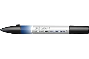 Winsor & Newton 0201514 ProMarker Markery akwarelowe - 2 końcówki, pędzelek i cienka końcówka, odporne na światło, wysoko pigmentowane akwarele do kaligrafii, rysunków - Phtalo Blue (Red shade)