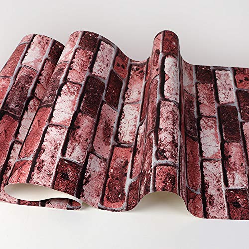 Preisvergleich Produktbild Jhyhome Ziegelsteintapete nachgemachtes Ziegelsteintapetenrestaurant mit blauem Ziegelstein Dunkles Sandrot