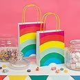 Talking Tables Pack of 8 Rainbow Paper Birthday Treat Bags Fill with Party Favours and Cake, RBTREATBAGS
