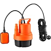 VEVOR Submersible Utility Pump, 320 W, 6000 L/H High Flow, 7 m Head, Submersible Sump Pump with Long Power Cord for Draining