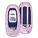 Produktbild [m. jvisun] handgefertigt Car Keyless Entry Key Fob Bling Diamant Key Cover Hülle Haut für Audi A4L A5 A6L A7 A8 S5 S6 S7 S8 RS5 RS7 Q5 SQ5 etc., Flugzeug Aluminium Shell + Rindsleder Schlüssel Kette