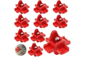PLCatis 10 Pièces Buveurs d'Eau de Poulet en Plastique et Acier Inoxydable 304 Abreuvoir Automatique pour Tétine de Poulet en Rouge 32,5 x 34mm Distributeur Abreuvoir Équipement pour Poulet Oie Oiseau