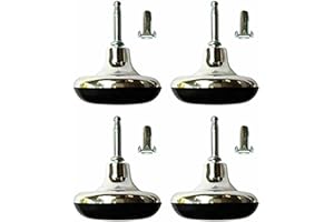 ARASO-UK LTD 4 x Chrome Feet Leg Castors Gliders with Metal Inserts for Beds, Sofas, Footstools Furniture Glides Divan Bed Base Chair Wheels