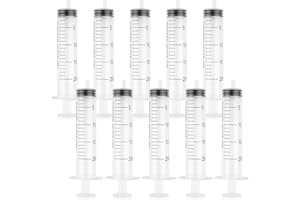 DEEPTON 10 Stück Spritze, 20ML Wiederverwendbare Spritze, Dosierspritze Ohne Nadel, Werkzeuge für Flüssigkeitsmaß Spritzen, Futterspritze, für Labor,Tierfütterung, Pflanzenbewässerung