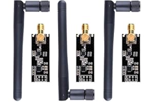 KHIYQILO Ricetrasmettitore Wireless RF Communication Modulo Set de 3, 2.4G 1100m NRF24L01+PA+LNA SMA Antenna Arduino Compatibile