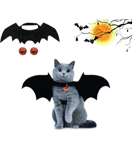 Costume Chauve-souris Pour Chat Ou Chien - Taille S, En Feutre Léger, Ajustable, Parfait Pour Halloween - 4