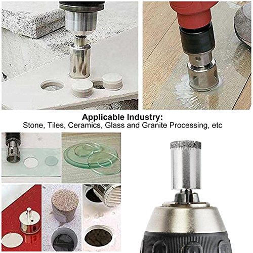Tily 15-teiliges Diamant-Werkzeug-Bohrerset/Lochsäge-Set für Glas, Keramik, Marmor, von 6–50 mm Durchmesser - 2