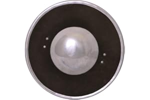 Ulfberth Buckler with leather cover, approx. 23 cm, 2 mm steel, suitable for display combat, medieval