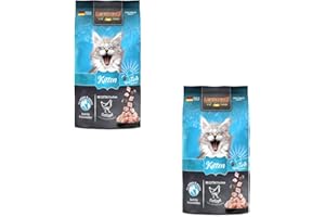 LEONARDO Sucha karma dla kociąt, dwupak, 2 x 300 g, specjalnie dla kociąt do 12 miesiąca życia, dodatkowy udział świeżego mięsa drobiowego, nasiona chia regulujące jelita