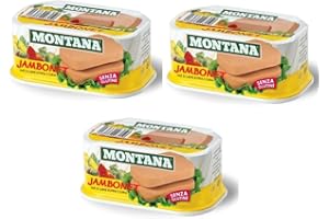 MENDOSA Montana Jambonet, Carne in Scatola di Suino e Bovino, 200gr, Senza Glutine, Confezioni da 3 pezzi