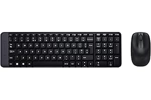 Logitech MK220 Compact Wireless Keyboard and Mouse Combo for Windows, 2.4 GHz Wireless with Unifying USB-Receiver, Wireless Mouse, 24 Month Battery Life, PC/Laptop, QWERTY UK English Layout - Black