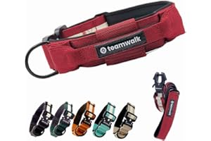 teamwalk® Premium Hundehalsband - mit Magnetgriff, Leuchtstreifen, Air-Tag Tasche, individuell einstellbar, weiche Polsterung, robuste Schnalle, mit passender Leine erhältlich, JETZT NOCH Leichter(S)