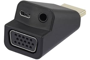 Renkforce RF-4149768 HDMI/VGA Adapter [1x HDMI-Stecker - 1x VGA-Buchse, Klinkenbuchse 3.5 mm] Schwarz