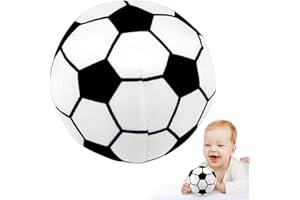 LEADSTAR 3.1" My First Soccer Ball,Mini Plush Baby Soccer Ball Rattle Toy - Classic Black & White - Soft Infants Stuffed Pillow Toys- Play Sports Toy Great Gift for Boys and Girls 0-36 Months