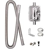 Casoter 120cm Juego de Tubos de Escape de Acero Inoxidable, Silenciador de Tubo Flexible de Cola de Gas Diesel Manguera de Es