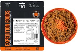 EXPEDITION FOODS expeditionfoods.com Beef and Potato Hotpot | Freeze-Dried Camping & Hiking Food | Double Serving | 1000kcal Meal