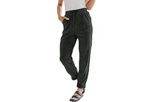 HSUAYEUD Cordhosen für Frauen Casual Drawstring Elastische Hohe Taille Gerade Bein Hosen Lose Bequeme Hose Mit Taschen