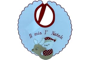 LaVelahome Bavaglino neonato PRIMO NATALE natalizio 100% cotone made in italy