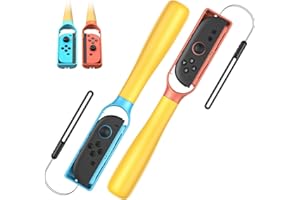 WAXITY Baseball Controller Hand Grip for Nintendo Switch 2/Switch/Switch OLED, Baseball Bat Handle Holder for Joycon/Joycon 2, Switch Sports Games Accessories