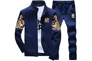 LBL LEADING THE BETTER LIFE LBL Men's Casual Tracksuit Set 2 Piece Athletic Sweat Suits Long Sleeve Full-Zip Running Joggers Set