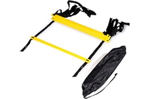 Lycheer Allenamento per La velocità Scala Allenamento Calcio 6M 12 Pioli, Regolabili Durevoli Agilità Scaletta di Agilità Esercizio velocità scaletta con Borsa da Trasporto per Calcio,Fitness