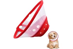 SMATIME Cat Recovery Collar Soft Pet Cone Collar Protective Cat Cone Collar Anti Licking Adjustable Recovery Collar Elizabeth Collar Quick Healing After Surgery for Small Cat Dog, Kitten, Puppies 1-2kg, Red