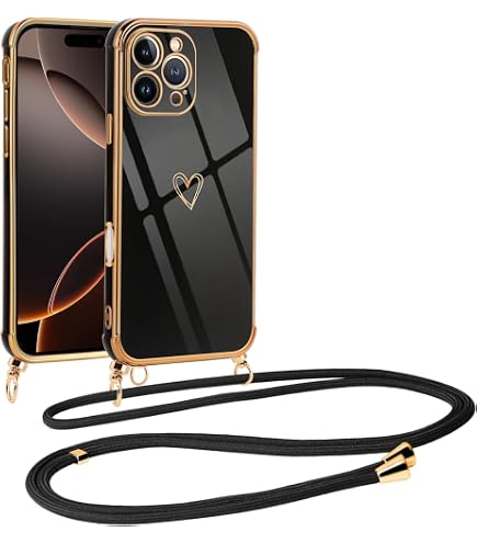 Custodia IPhone 16 Pro Max Con Cinturino E Cordino Regolabile – Silicone TPU Morbido – Protezione Antiurto Con Bordi Rialzati – Elegante E Pratica