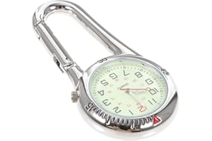ULTECHNOVO Montre Infirmière À Clipser Lumineuse avec Cadran Phosphorescent Et Mousqueton pour À Dos Ou Ceinture Montre Quartz Unisexe Idéale pour Médecins Infirmières Et Escalade