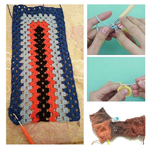 Luxebell Häkelhaken Set 11 Stück Bunte Ergonomische Soft Gummi Comfort Grip Häkeln Stricken Nadeln 32 Zubehör Kit Haushalt Werkzeug mit tragbaren Tasche (Grün) - 4
