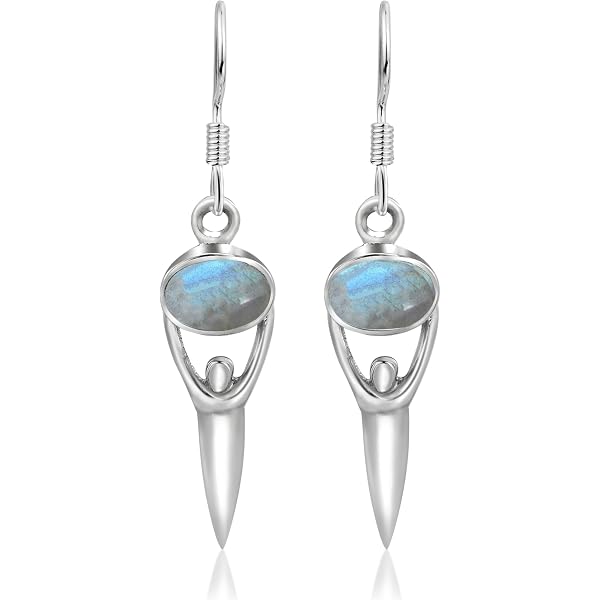 Boucles D'oreilles Imposantes En Labradorite Et Argent 925 - Neuf Avec étiquettes, Magnifiques