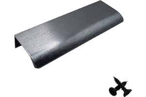 M4TEC Poignée de traction invisible profil porte meuble tiroir Quincaillerie de placard armoire de cuisine chambre garderobe dissimulé caché Anthracite brossé Série VD3: Entraxe 160 mm