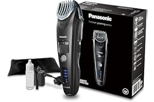 Panasonic ER-SB40-K803 Trimmer de Barba para Hombres, Cortapelos Portátil Resistente Al Agua, 20 ajustes de longitud, Accesorio de Peine, Inalámbrico y con Cable, Indicador de Batería LED, Negro