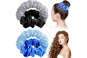 HAOMEEDUO 2 Pcs Rizadores de Pelo Sin Calor Mágicos Rulos Pelo Largo para Dormir Rizadores de Pelo de Onda Rulos Flexibles para Rizar Pelo para Mujeres y Niñas, Rosa + Azul