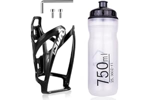 QINIFIFY Juego de Soporte para Botella de Bicicleta, Soporte Universal para Jaula de Botella de Agua para Bicicleta con Botella de 750ML para Ciclismo al Aire Libre