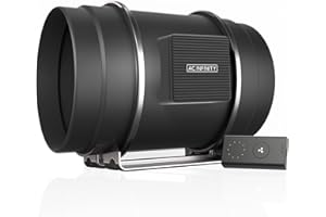 AC Infinity CLOUDLINE S8 - Ventola a condotto silenziosa, da 20,3 cm, con regolatore di velocità, aspiratore per riscaldamento e raffreddamento, ventilatore per tende da coltivazione e idroponica